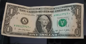 STAR 🌟 NOTE $1 One Dollar Bill Fancy Serial Number - Picture 1 of 2