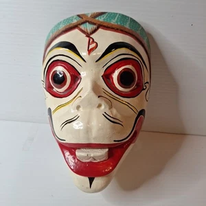 Handbemalte Batik Albesia Holz Maske aus Indonesien, "Bagong" - Bild 1 von 10