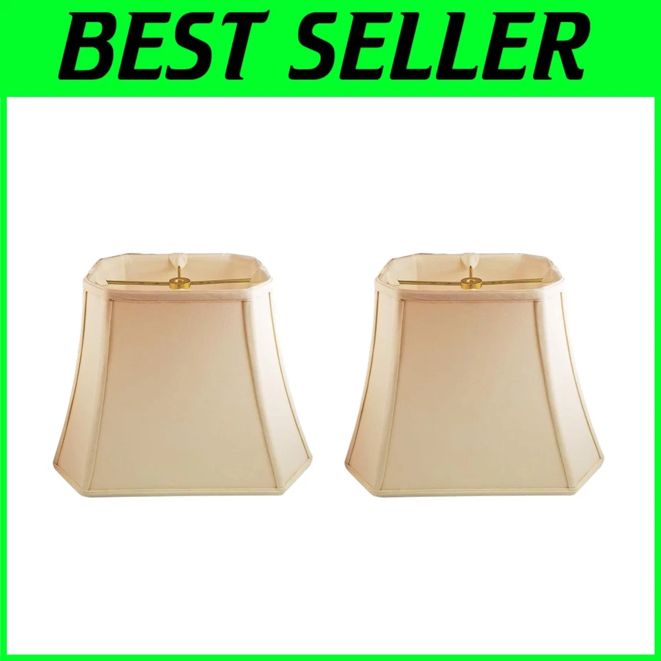 Faux Silk Rectangular Lamp Shades, 2-Pack - Image 1 of 4