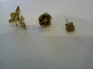 Lote DELICADOS PENDIENTES INDIVIDUALES en tono dorado de colección rosas flores, ángel, corazón ver fotos - Imagen 1 de 5