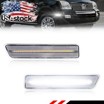 Luz indicadora lateral de LED branca clara parachoque dianteiro para 2002-2010 Mercury Mountaineer - Imagem 1 de 4
