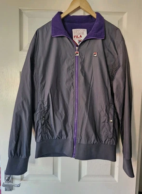 FILA Grey Purple Snow Time Jacket LARGE Retro Ski 80s Casuals  - Image 1 of 4