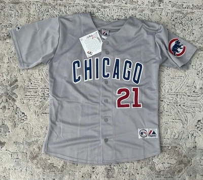 Majestic Auténtico Chicago Cubs Sammy Sosa #21 Gris Camiseta de Béisbol Para Hombre Talla: L Foto 1 de 4