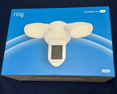 Ring Floodlight Cam Pro con cable 2K Vision, 2 luces LED Wi-Fi y movimiento 3D blanco Foto 1 de 3
