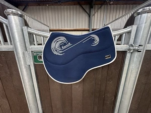 Equitex Full Size Saddle Pad Silver/Navy CC - Picture 1 of 3
