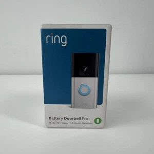 New Ring Battery Doorbell Pro Doorbell Camera Satin Nickel - Picture 1 of 5
