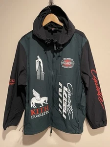 Kith Cigarette Racing Damien Windbreaker Zip Jacket Green Black Men’s XXL 2XL - Picture 1 of 4