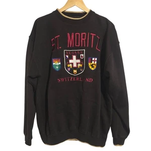 Vintage Danaggers St. Moritz Switzerland Suisse Swiss Crest Crew Sweatshirt - Bild 1 von 10