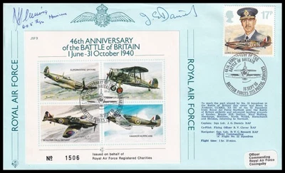 BoB Hurricane Pilot JOHN FLEMING MBE Signed Battle of Britain RAF Cover - Image 1 of 4