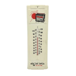 Vintage Trojan Auto Battery Thermometer Advertising Sign WORKING - Picture 1 of 5