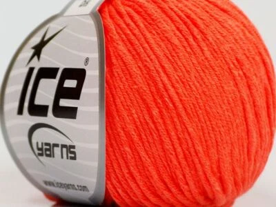8-Skein Lot Baby Summer DK Yarn light cotton 8x50g Neon Orange alt - Image 1 of 4