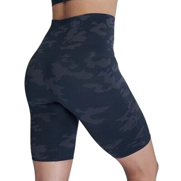  Spanx Shapewear Compression Lamn Bike Shorts Black Camo Women S Gym
