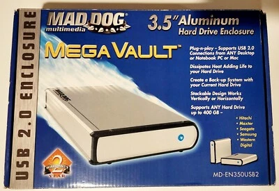 MAD DOG Mega Vault MD-AEN350COM 3.5” Aluminum Anodized Hard Drive Enclosure - Image 1 of 4