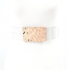 BNWT Hammered Textured Buckle Cleared Transparent Fashion Belt