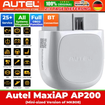 Autel MaxiAP AP200 Profi KFZ OBD2 Diagnosegerät Auto Scanner ALLE SYSTEM TPMS DE - Bild 1 von 4