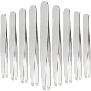 12 Pcs Eyebrow Tweezers Set for Facial Hair Stainless Steel Slant Tip Tweezers i - Picture 1 of 12