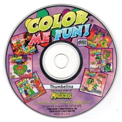 Color Me Fun! Thumbelina (Ages 2-8) (PC-CD, 1997) for Windows - NEW CD in SLEEVE - Image 1 of 3
