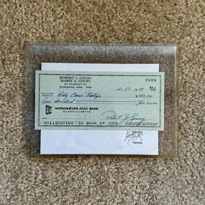 Cheque bancario 1996 firmado/autografiado por Bob Cousy de la corte de los Boston Celtics con certificado de autenticidad - Imagen 1 de 2