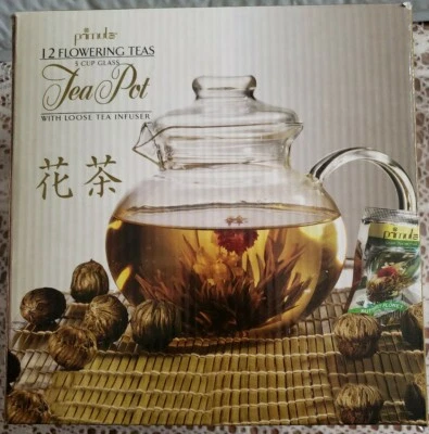 Primula Flowering Tea Pot with Loose Tea Infuser Clear- New - Image 1 of 4