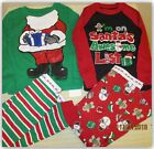  4 pièces pyjama 2 chemises 2 pantalons Père Noël I'm on Santa's Awesome List coton