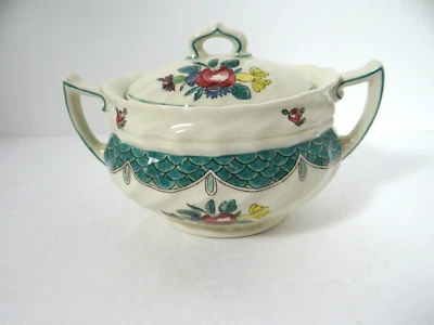 Azúcar Royal Doulton Lowestoft ramo con tapa D6023 Foto 1 de 4