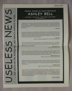 DEAN KOONTZ 2015 AUTHOR NEWSLETTER Useless News Holidays ASHLEY BELL FLYER - Picture 1 of 2