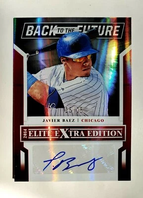 2014 Panini Elite Extra Edition Javier Baez 5/25 Back to The Future Auto No. 12 - Imagem 1 de 2