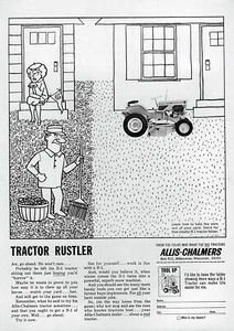 Tractor de jardín Allis-Chalmers B-1 1964 anuncio impreso original - Imagen 1 de 1