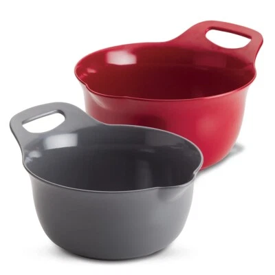 Rachael Ray Tools and Gadgets Nesting Mixing Bowl Set, 2-Piece, Red and Gray - Image 1 of 4
