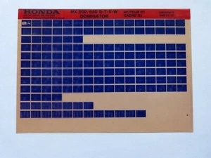 Microficha Moto Honda : NX500/650 S T V W Dominator Desde 1998 - Imagen 1 de 1