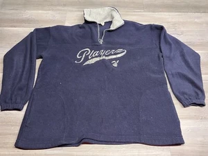 Vintage Playboy Players Pullover Fleece Sweatshirt 1/4 Zip Jacket 2XL USA Made - Picture 1 of 6
