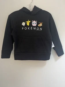 Old Navy Unisex Kids Cute Pokemon Pikachu Cozy Fleece Pullover Hoodie Black XS 5 - Picture 1 of 5