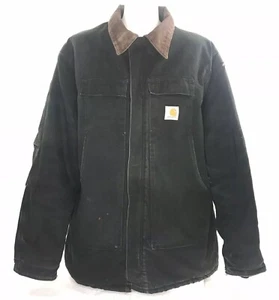 Carhartt Men’s Coat Arctic Quilt Lined C03 BLK Distressed Vintage 90s XXL Tall - Picture 1 of 11