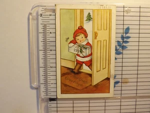VTG New Years Postcard Embossed Girl w/Gift Whitney Made Worcester Mass - P01 - Picture 1 of 2