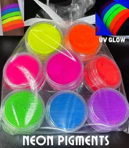 Neon Bright Matte Eyeshadow Mica Matte Pigment Powder VEGAN 8pcs Epoxy Resin DIY - Picture 1 of 22