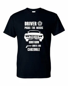 Supernatural Winchester Brothers Driver Picks The Music Unisex T-Shirt TV SERIES - Picture 1 of 2