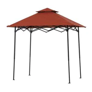 5 x 8 ft. Pop-Up Grill Gazebo with LED Light & Carrying Bag for BBQ Picnic, Red - Picture 1 of 8