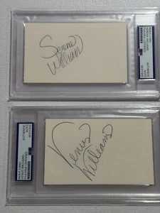 Rare SERENA & VENUS WILLIAMS signed 1999-era autographed cards PSA/DNA Full Name - Picture 1 of 2