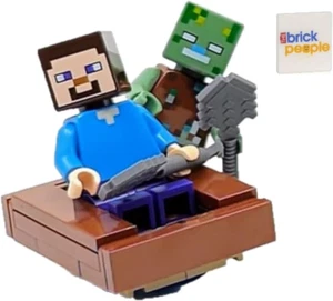 LEGO Minecraft: Steve with Drowned Zombie Minifigures - Picture 1 of 12