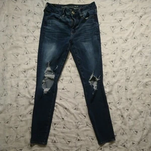 Jeggings donna elasticizzati American Eagle 360 Next Level Hi Rise taglia 2 - Foto 1 di 9