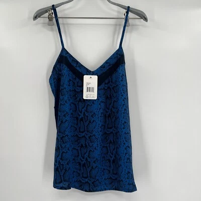 Camiseta sin mangas PJ Salvage Out of Office Cami para dormir talla M azul piel de serpiente RDOOC Foto 1 de 4