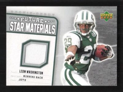 Leon Washington 2006 Upper Deck Rookie Debut Future Star Materials Jets #FSM-LW - Image 1 of 2