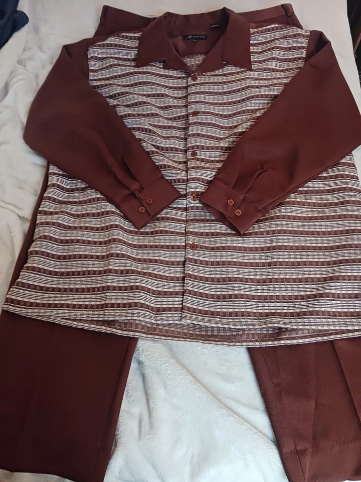 Montique Mens 2pc Matching Walking Suit Shirt 3XL Pants 44 New W Tag - Image 1 of 4