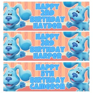 BLUES CLUES Personalised Birthday Banners - Blues Clues Birthday Banners - Bluey - Picture 1 of 1
