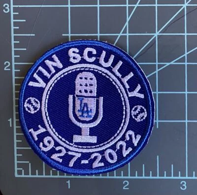LA DODGERS 2022 Vin Scully Iron on Patch Los Angeles Dodgers Jersey Hat - Size 2.5" x 2.5"