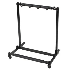 Triple Folding Multiple Guitar Holder Rack Stand Black Holds Up To 3 Guitars - Picture 1 of 15