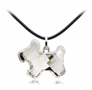 COLGANTE PERRITO FOX TERRIER EN CRISTAL DE SWAROVSKI BLANCO ALTA CALIDAD - Imagen 1 de 4