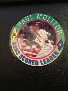 1992 Score Coke/Hardees Discs BB Cards Paul Molitor 4 - Picture 1 of 3