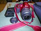 Nikon D3100 14.2MP Digital SLR Camera Body w/ AF-S DX 18-55mm VR Lens in RED