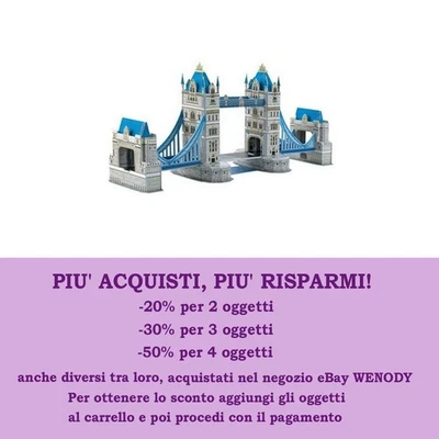 Puzzle 3D Tower Bridge-Small Foot 8912-41 pezzi-41x11x16cm-Sconto Black Friday - Immagine 1 di 4